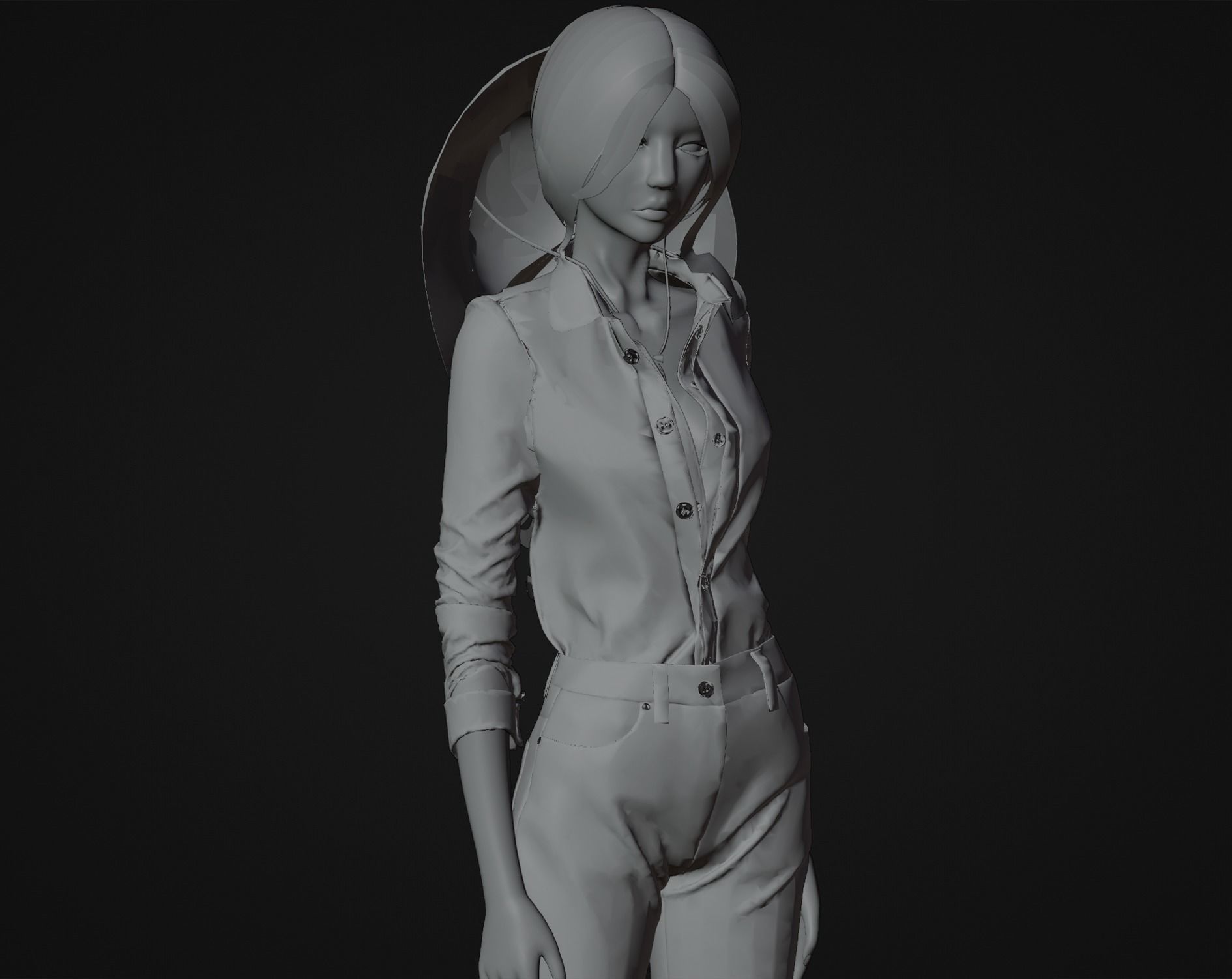 Adventure Girl - 3D Character Low-poly 3D model_8