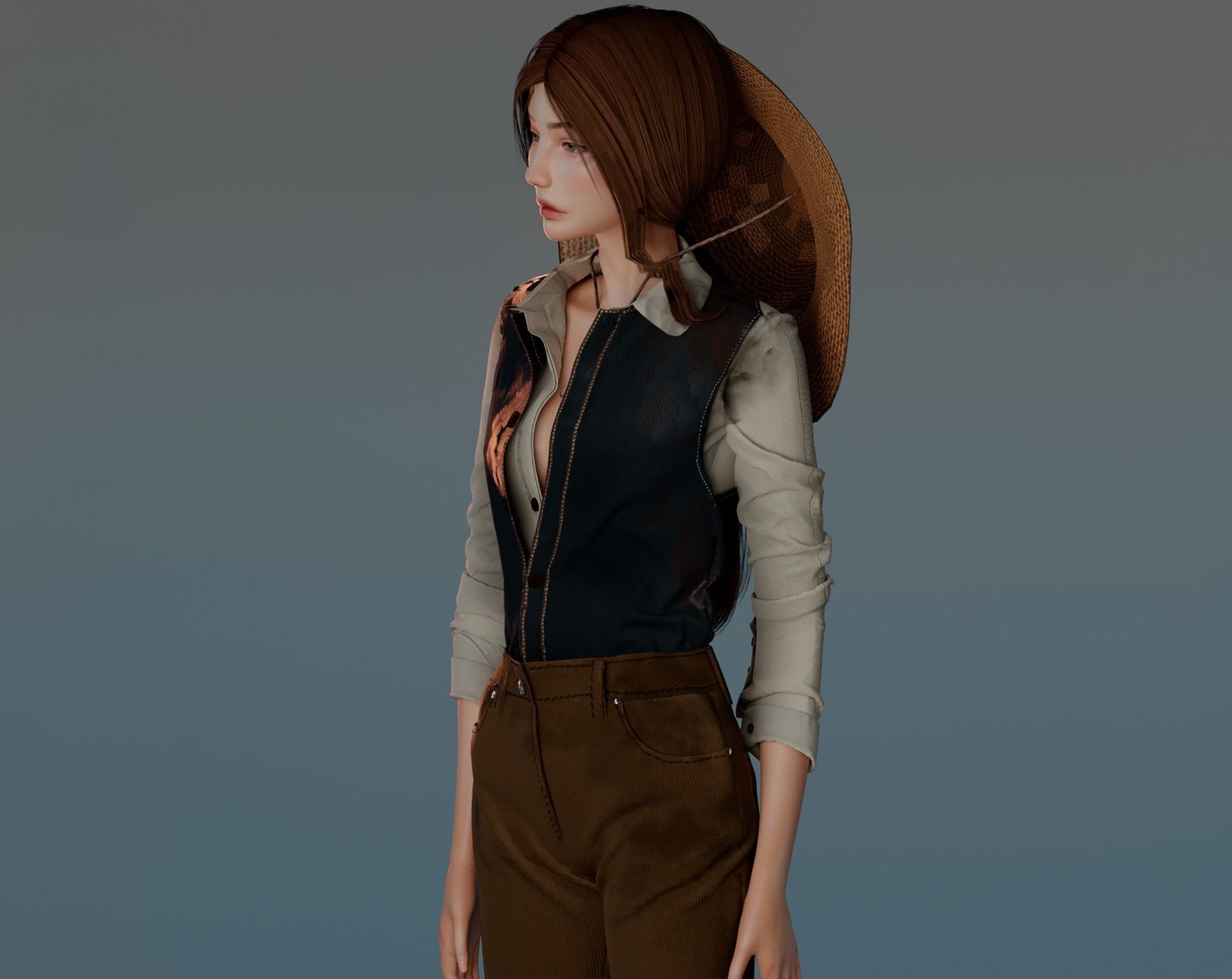 Adventure Girl - 3D Character Low-poly 3D model_4