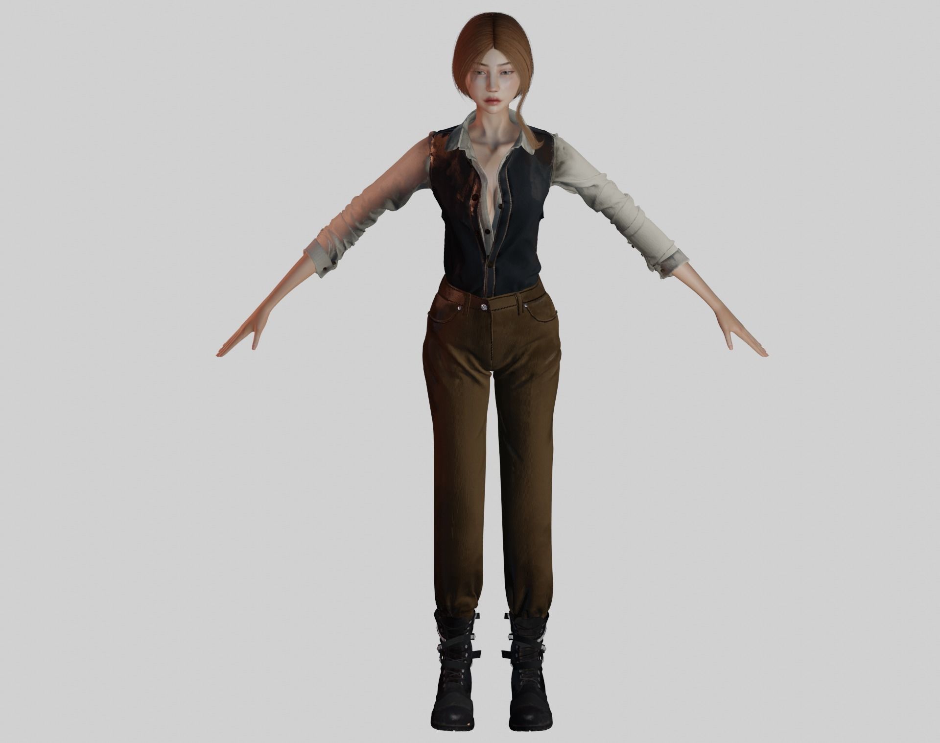 Adventure Girl - 3D Character Low-poly 3D model_2