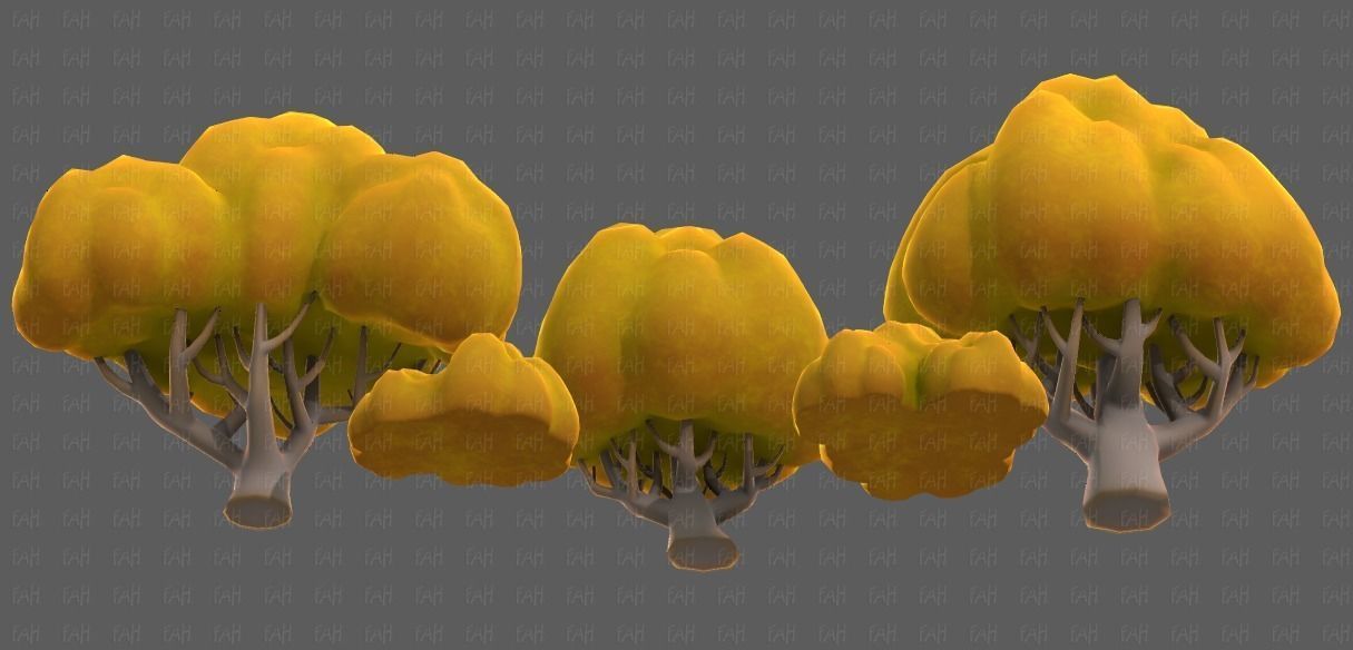 Trees Cartoon V45 Low-poly 3D model_39