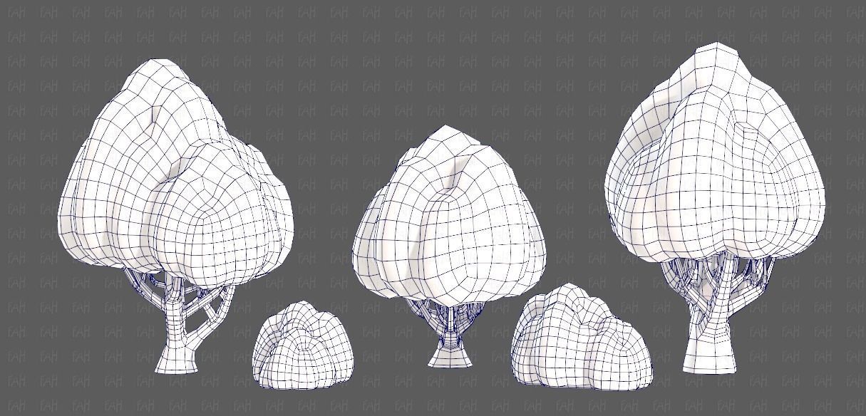 Trees Cartoon V45 Low-poly 3D model_27