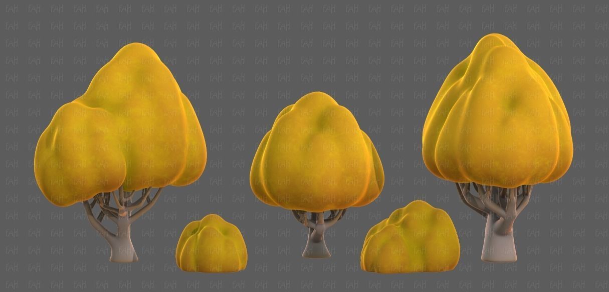 Trees Cartoon V45 Low-poly 3D model_7