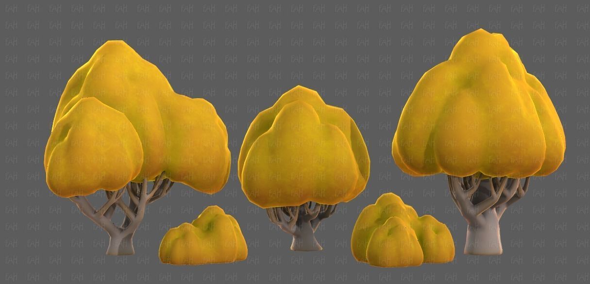 Trees Cartoon V45 Low-poly 3D model_18
