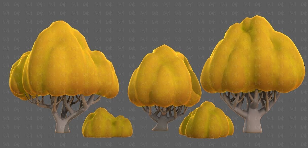 Trees Cartoon V45 Low-poly 3D model_21