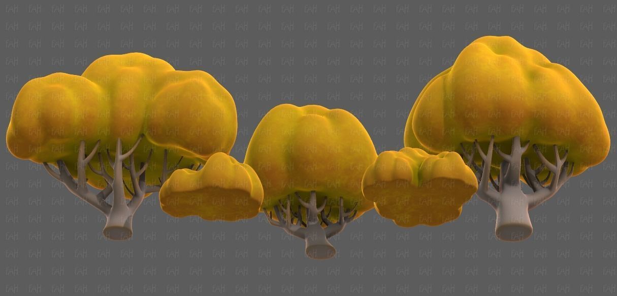 Trees Cartoon V45 Low-poly 3D model_37