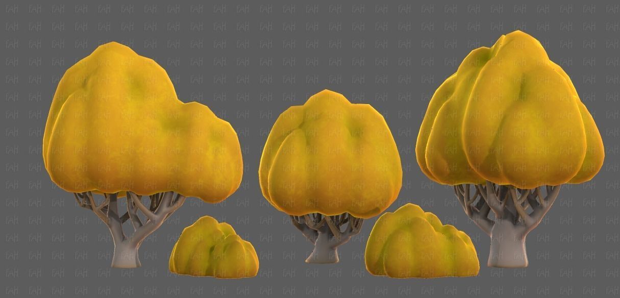 Trees Cartoon V45 Low-poly 3D model_20