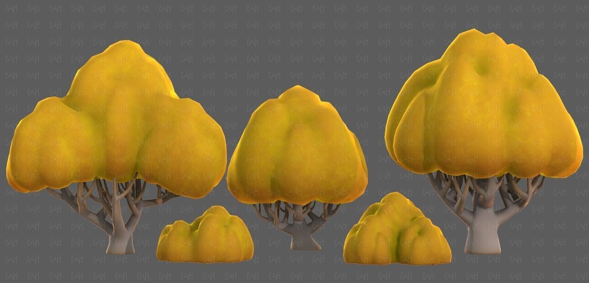 Trees Cartoon V45 Low-poly 3D model_17