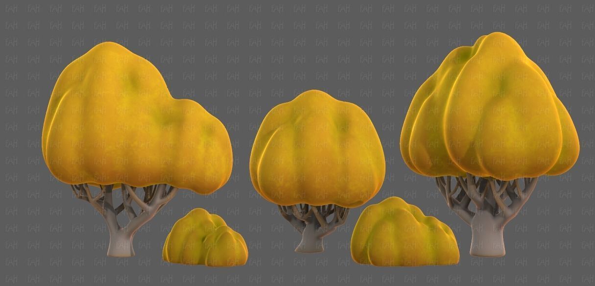 Trees Cartoon V45 Low-poly 3D model_4