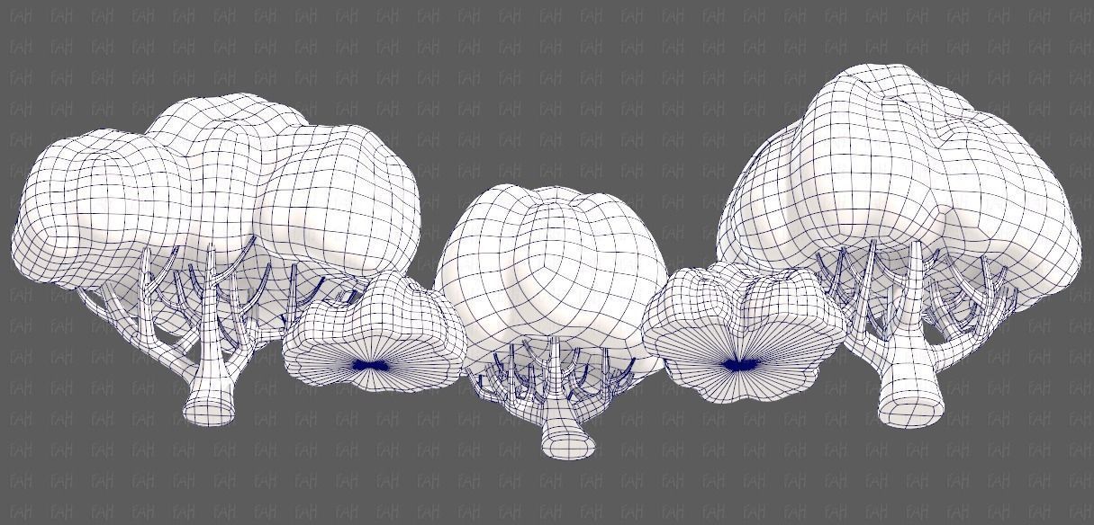 Trees Cartoon V45 Low-poly 3D model_38