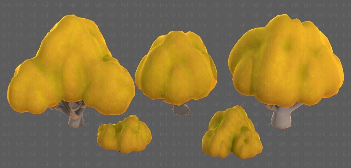 Trees Cartoon V45 Low-poly 3D model_35