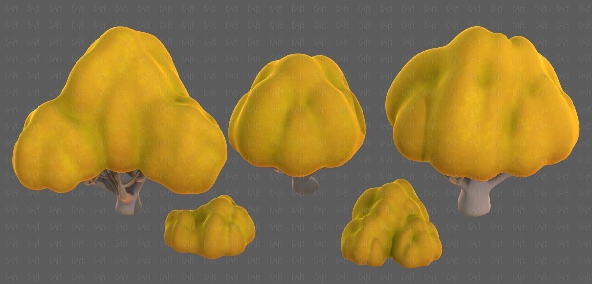 Trees Cartoon V45 Low-poly 3D model_33