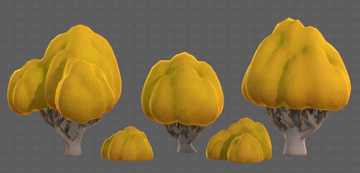 Trees Cartoon V45 Low-poly 3D model_24