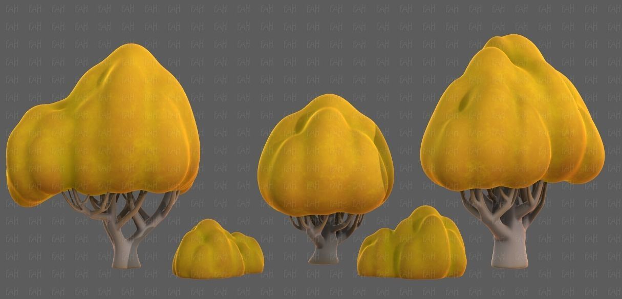 Trees Cartoon V45 Low-poly 3D model_6
