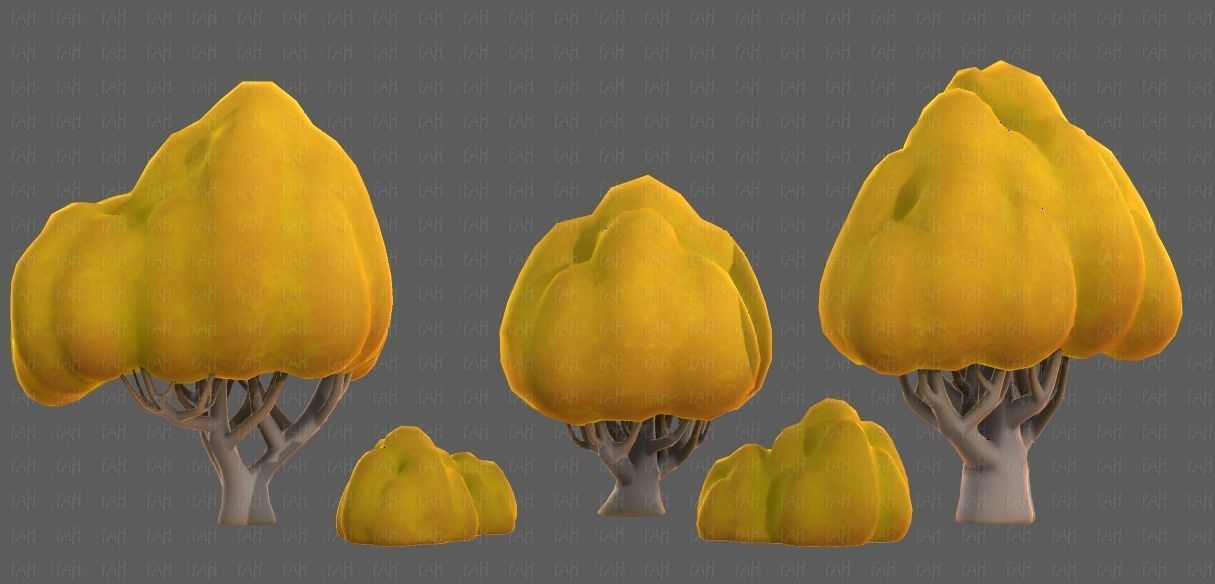 Trees Cartoon V45 Low-poly 3D model_22
