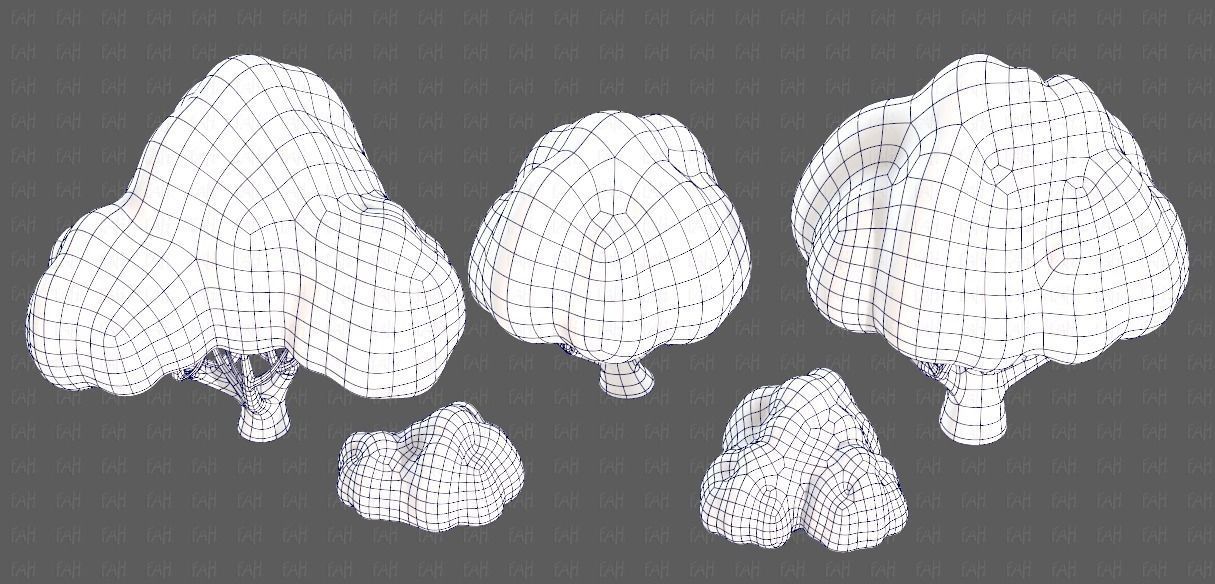 Trees Cartoon V45 Low-poly 3D model_34