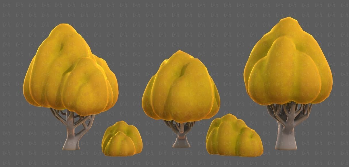 Trees Cartoon V45 Low-poly 3D model_19