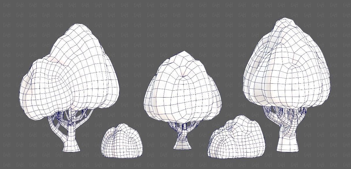 Trees Cartoon V45 Low-poly 3D model_31