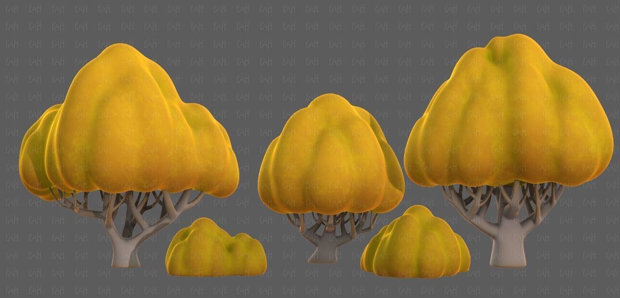 Trees Cartoon V45 Low-poly 3D model_5