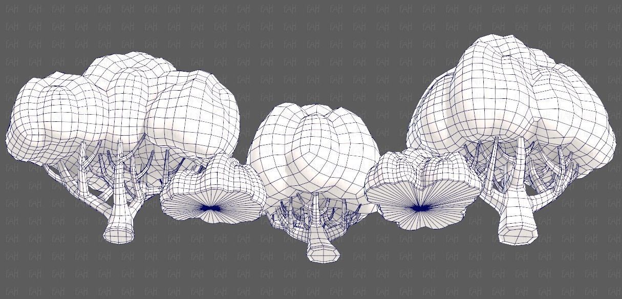 Trees Cartoon V45 Low-poly 3D model_40