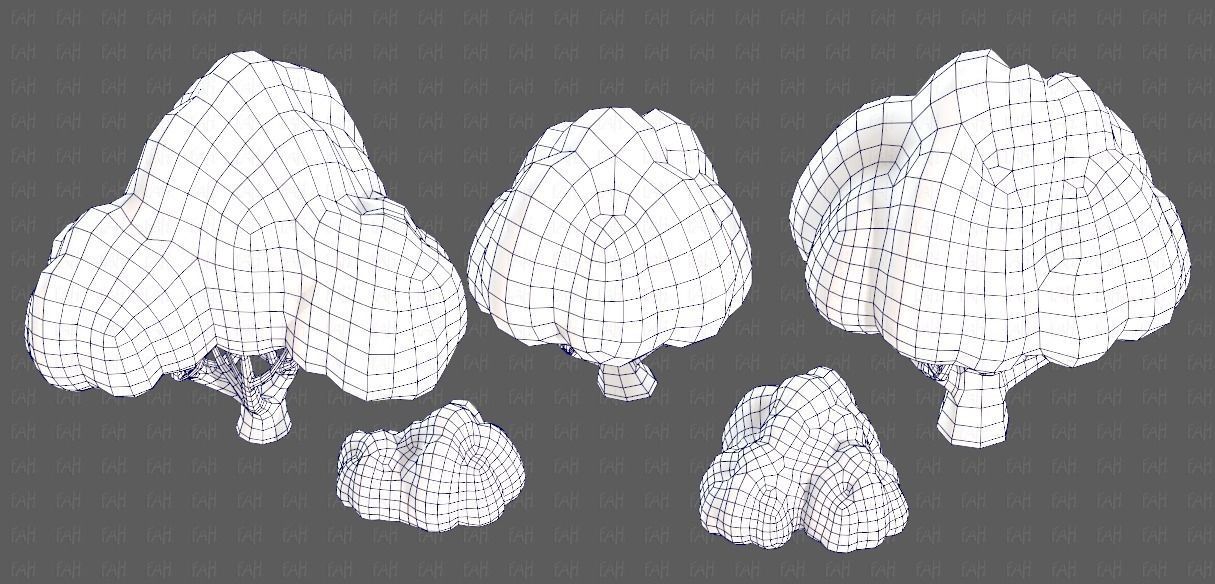 Trees Cartoon V45 Low-poly 3D model_36