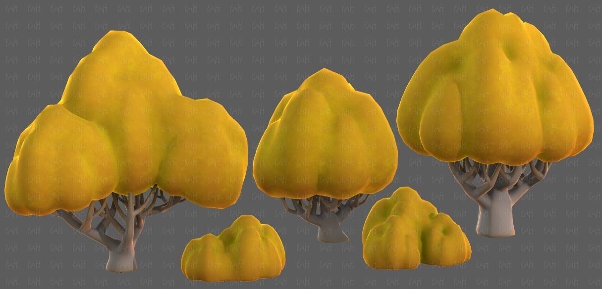 Trees Cartoon V45 Low-poly 3D model_43
