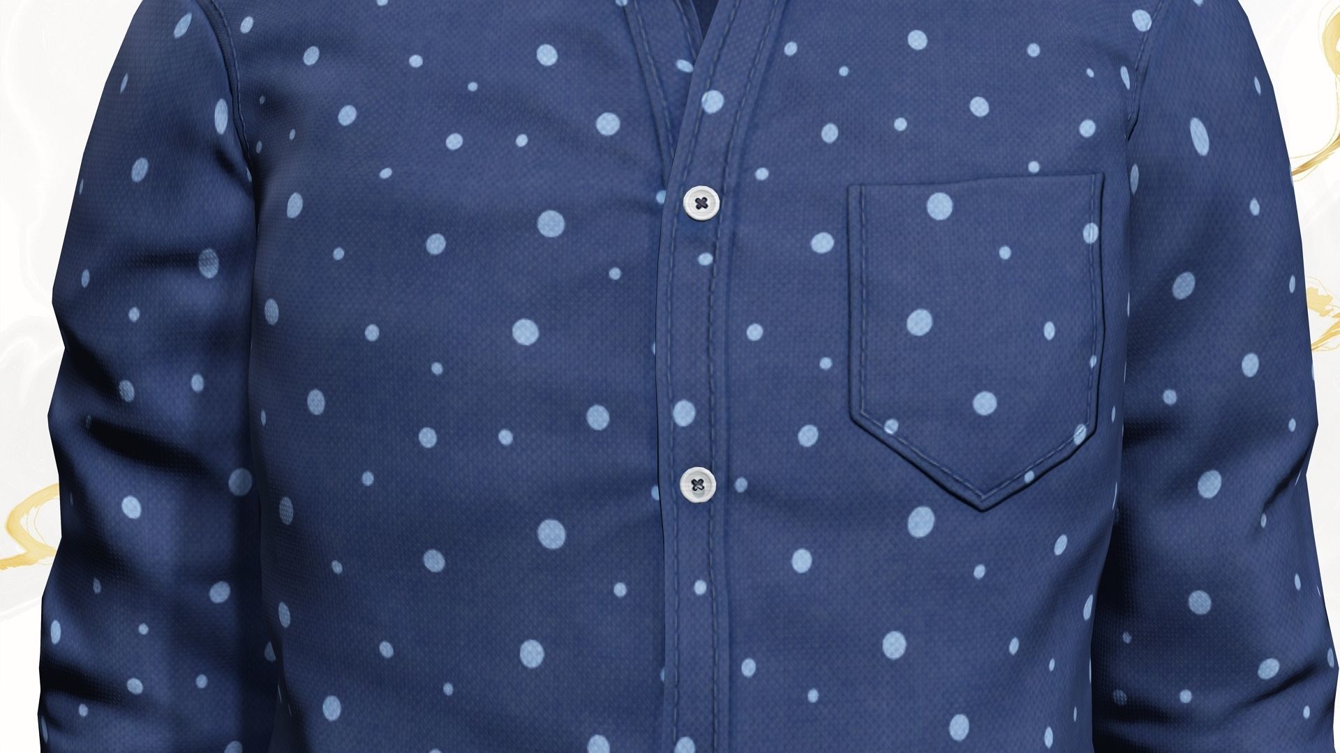 Classic Shirt 3D Realistic Low-poly 3D model_9