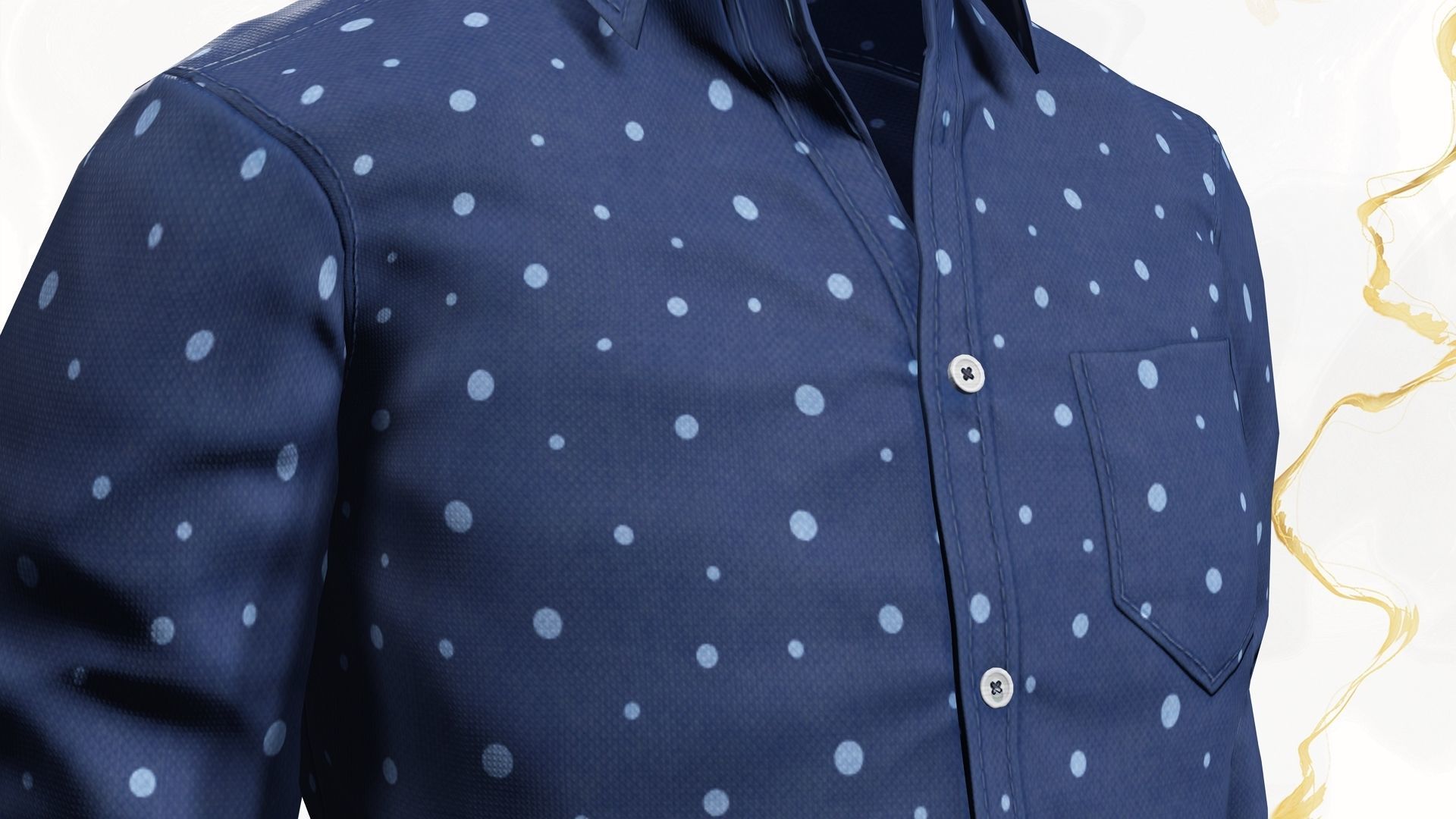 Classic Shirt 3D Realistic Low-poly 3D model_10