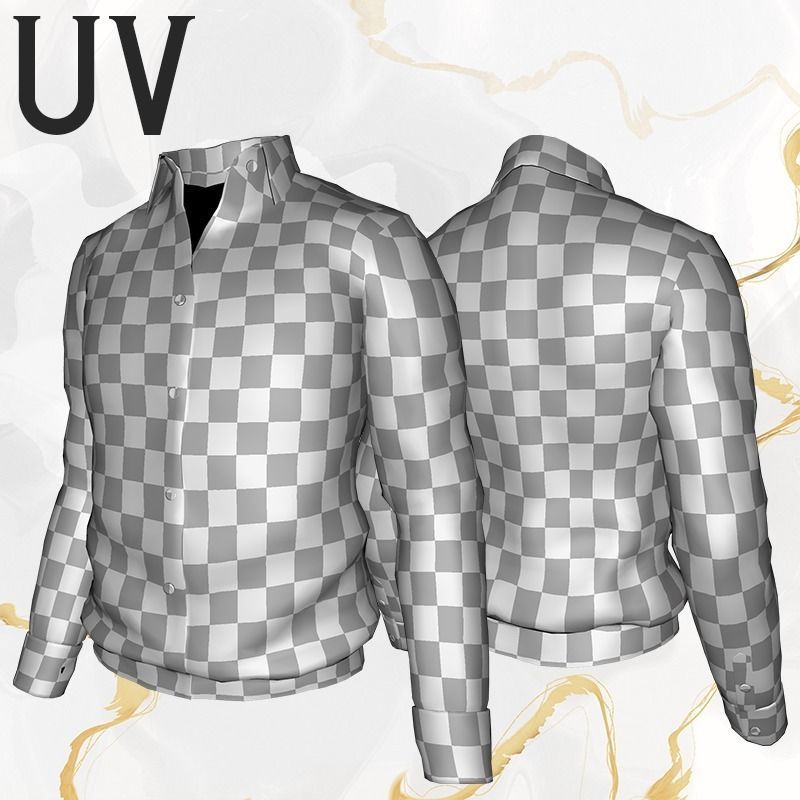 Classic Shirt 3D Realistic Low-poly 3D model_25