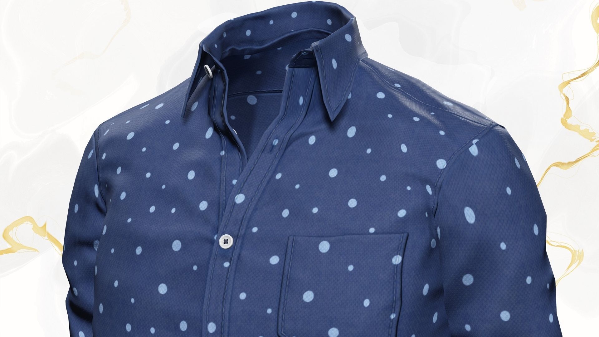 Classic Shirt 3D Realistic Low-poly 3D model_8