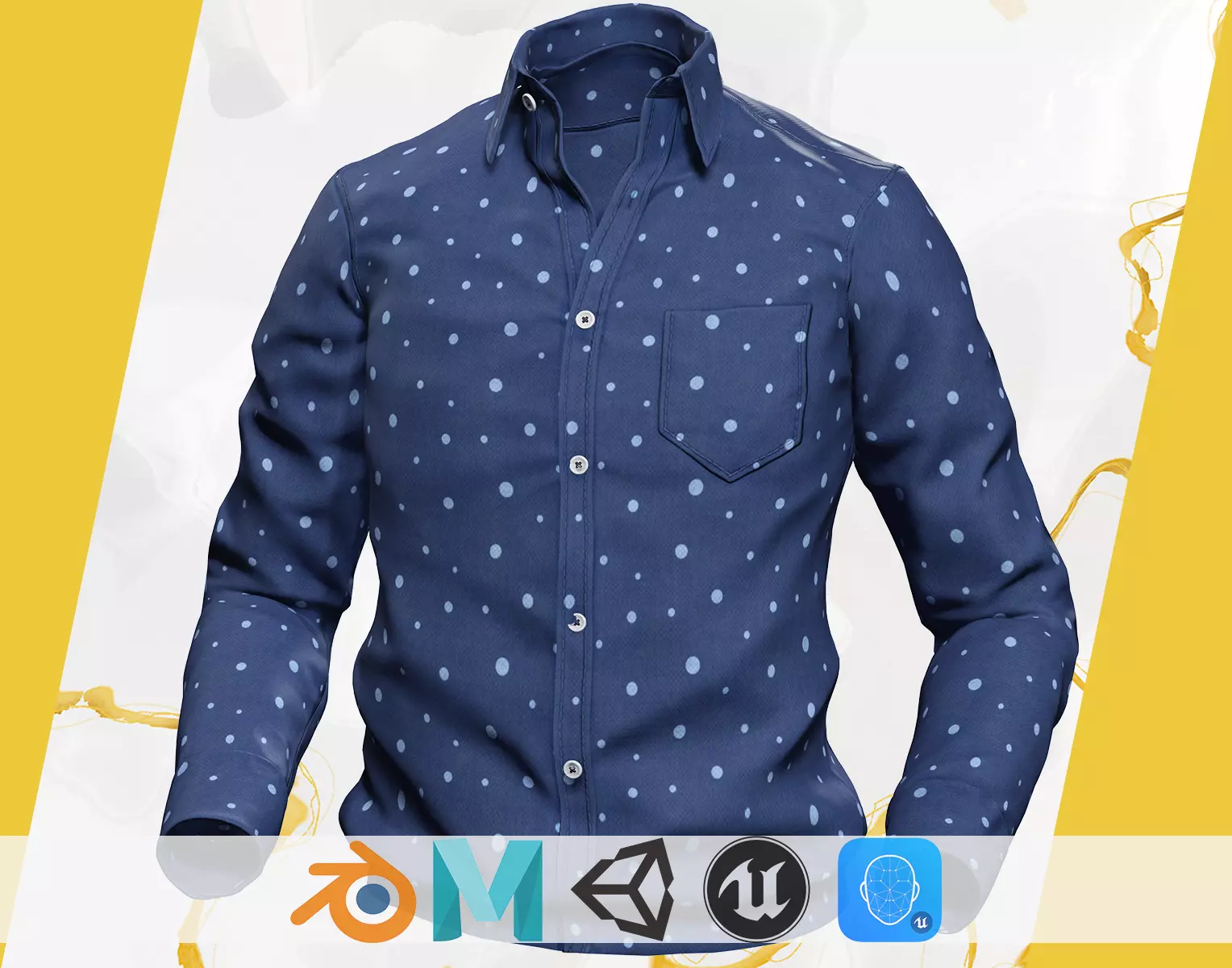 Classic Shirt 3D Realistic Low-poly 3D model_0