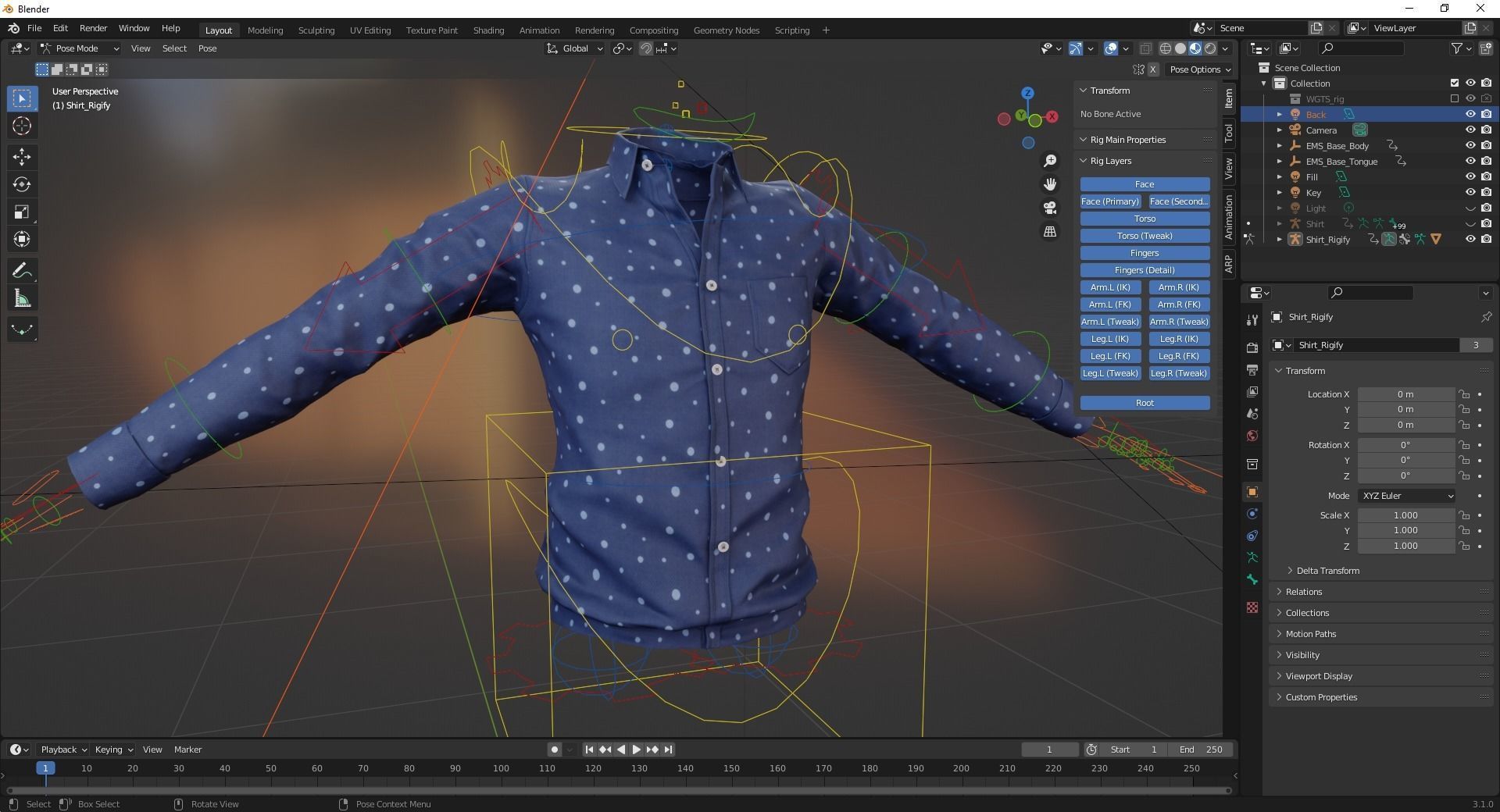 Classic Shirt 3D Realistic Low-poly 3D model_12