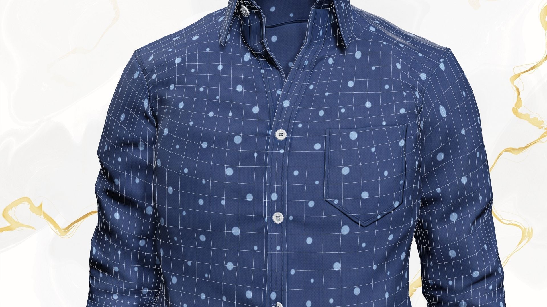 Classic Shirt 3D Realistic Low-poly 3D model_29