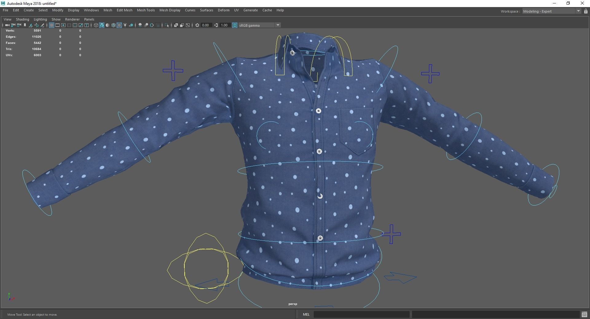 Classic Shirt 3D Realistic Low-poly 3D model_15