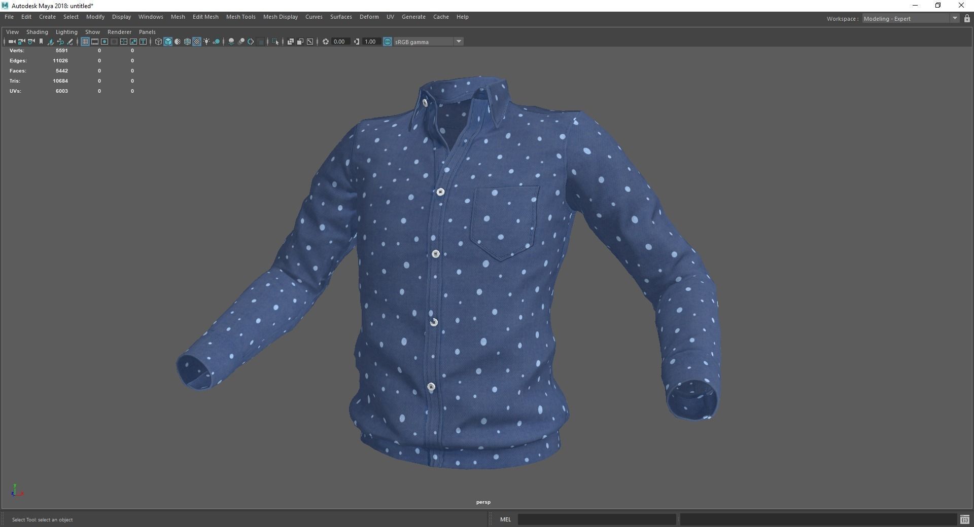 Classic Shirt 3D Realistic Low-poly 3D model_16