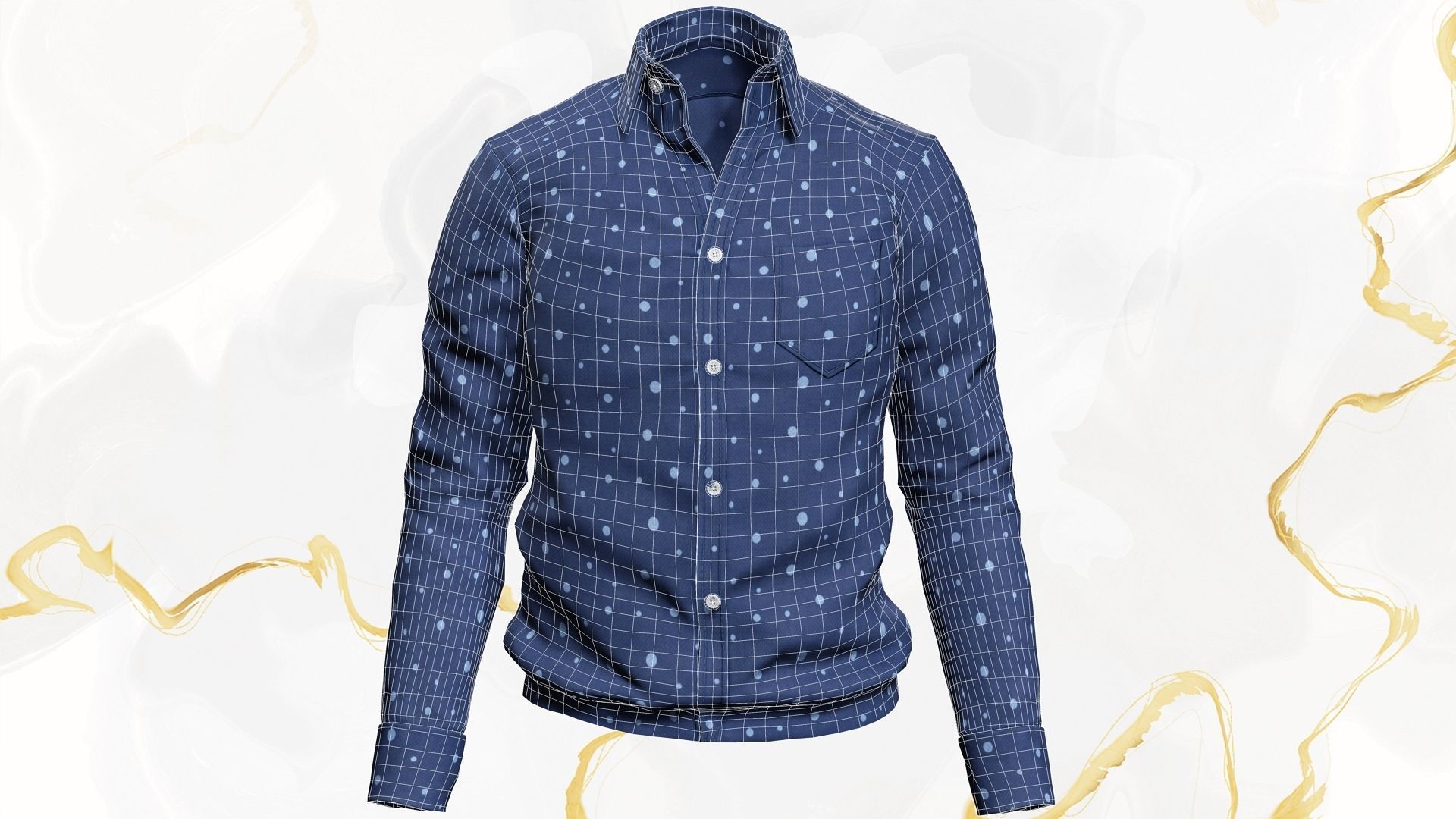 Classic Shirt 3D Realistic Low-poly 3D model_27