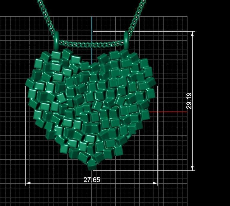 HAMMERED HEART PENDANT 3D print model_4