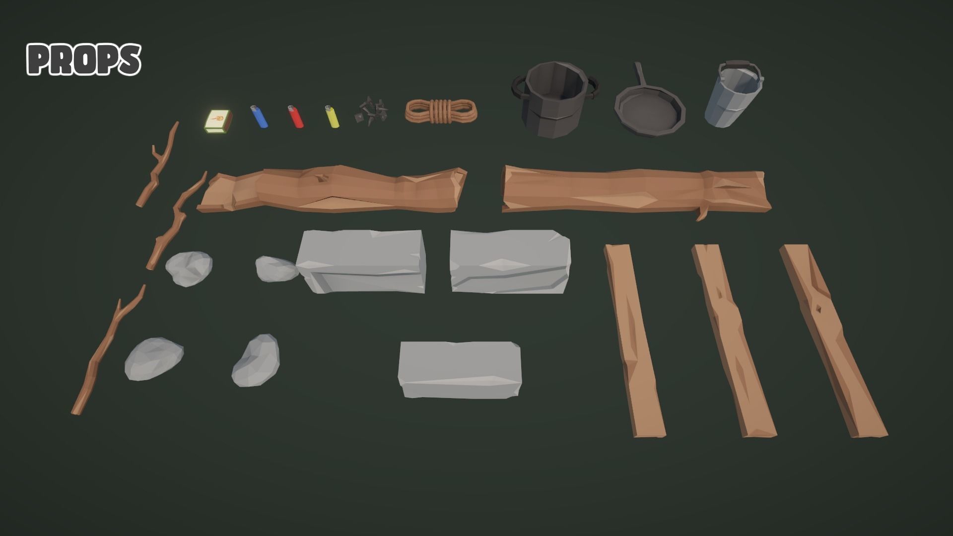 Low World - Survival Game Kit Low-poly 3D model_19
