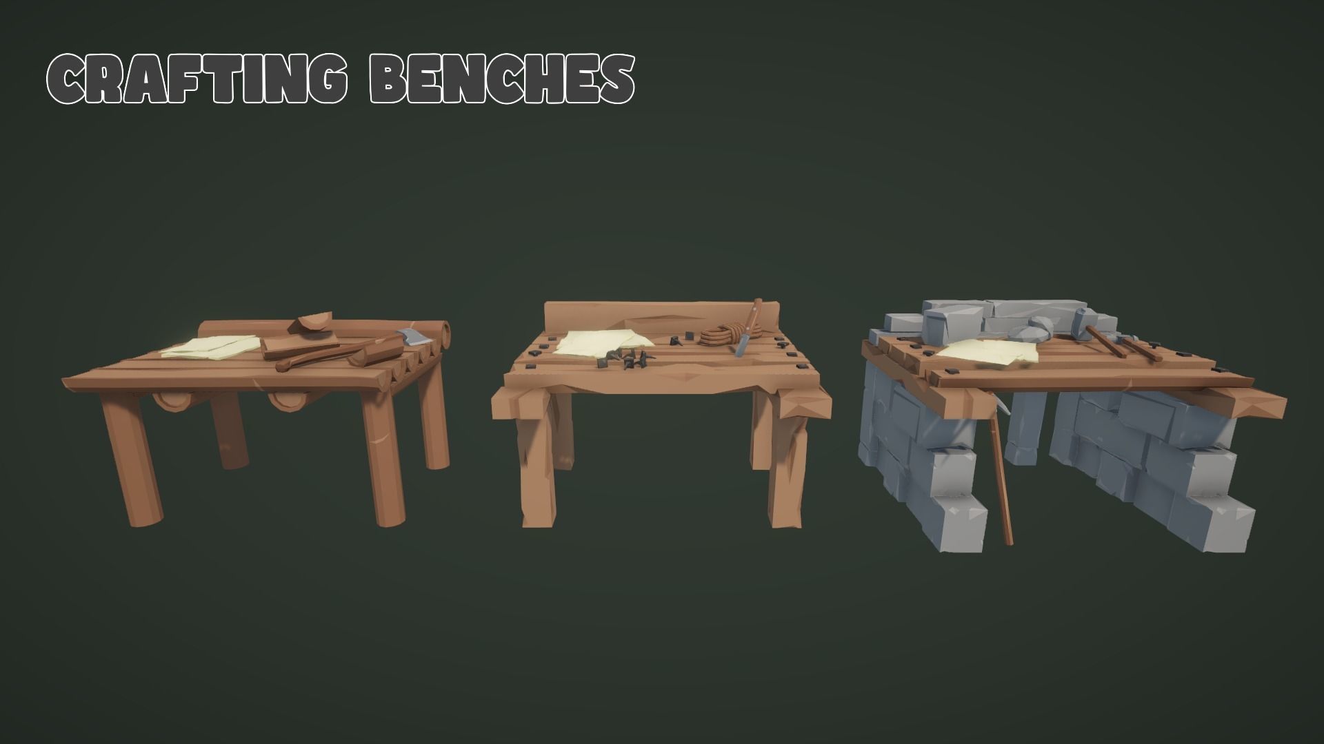 Low World - Survival Game Kit Low-poly 3D model_16