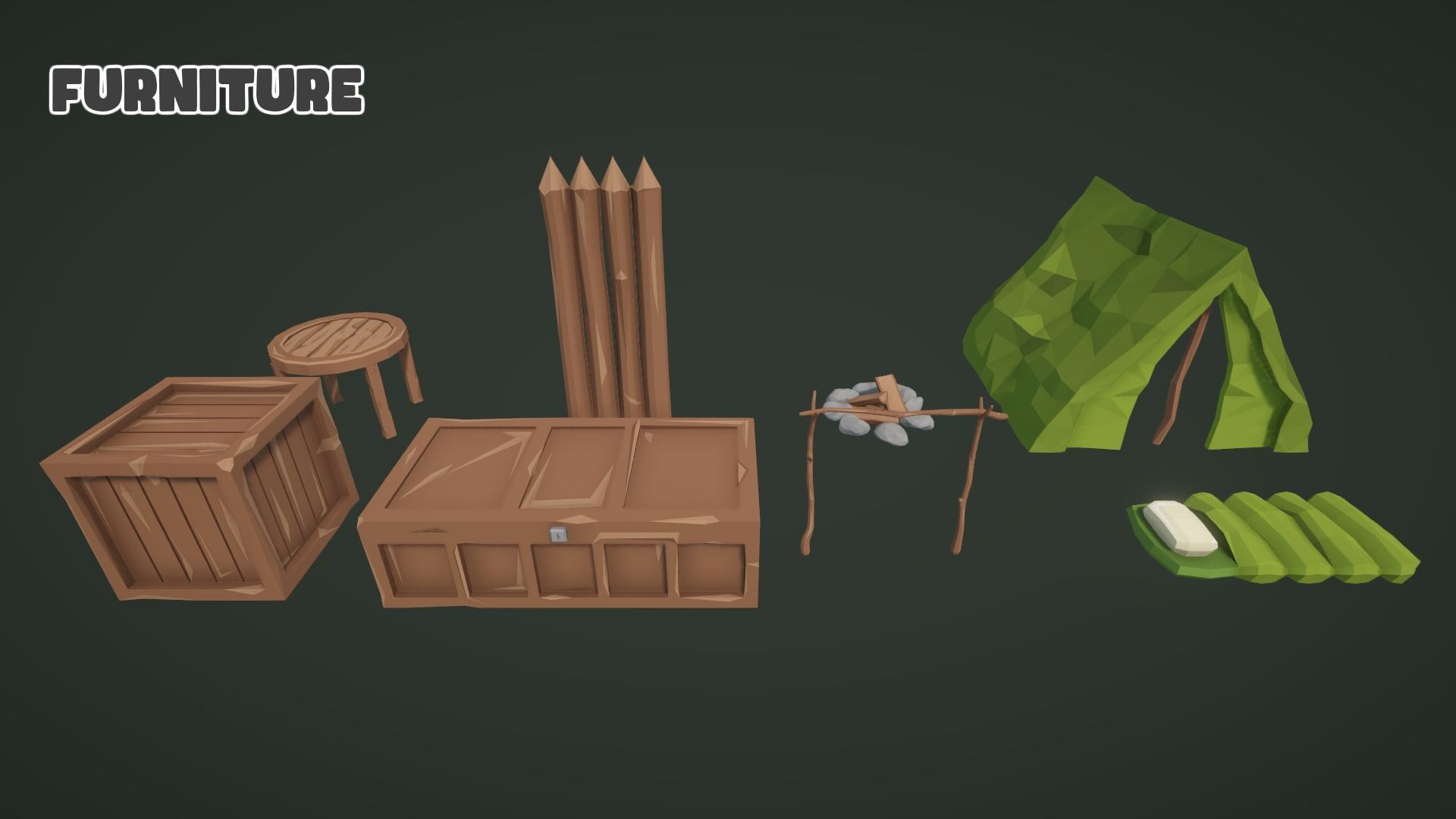 Low World - Survival Game Kit Low-poly 3D model_14