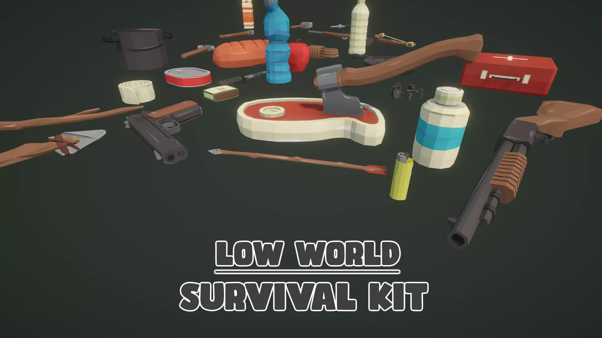 Low World - Survival Game Kit Low-poly 3D model_0