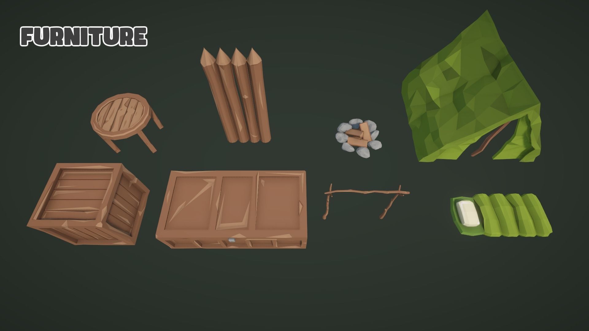 Low World - Survival Game Kit Low-poly 3D model_13