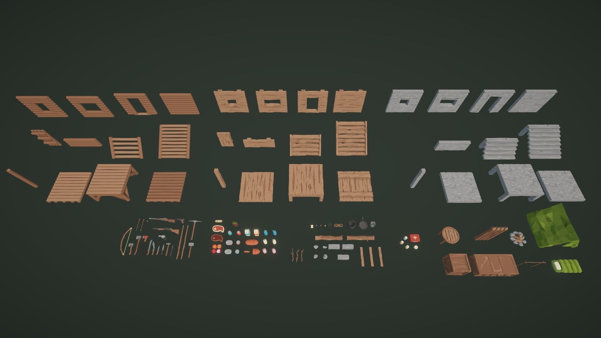 Low World - Survival Game Kit Low-poly 3D model_2