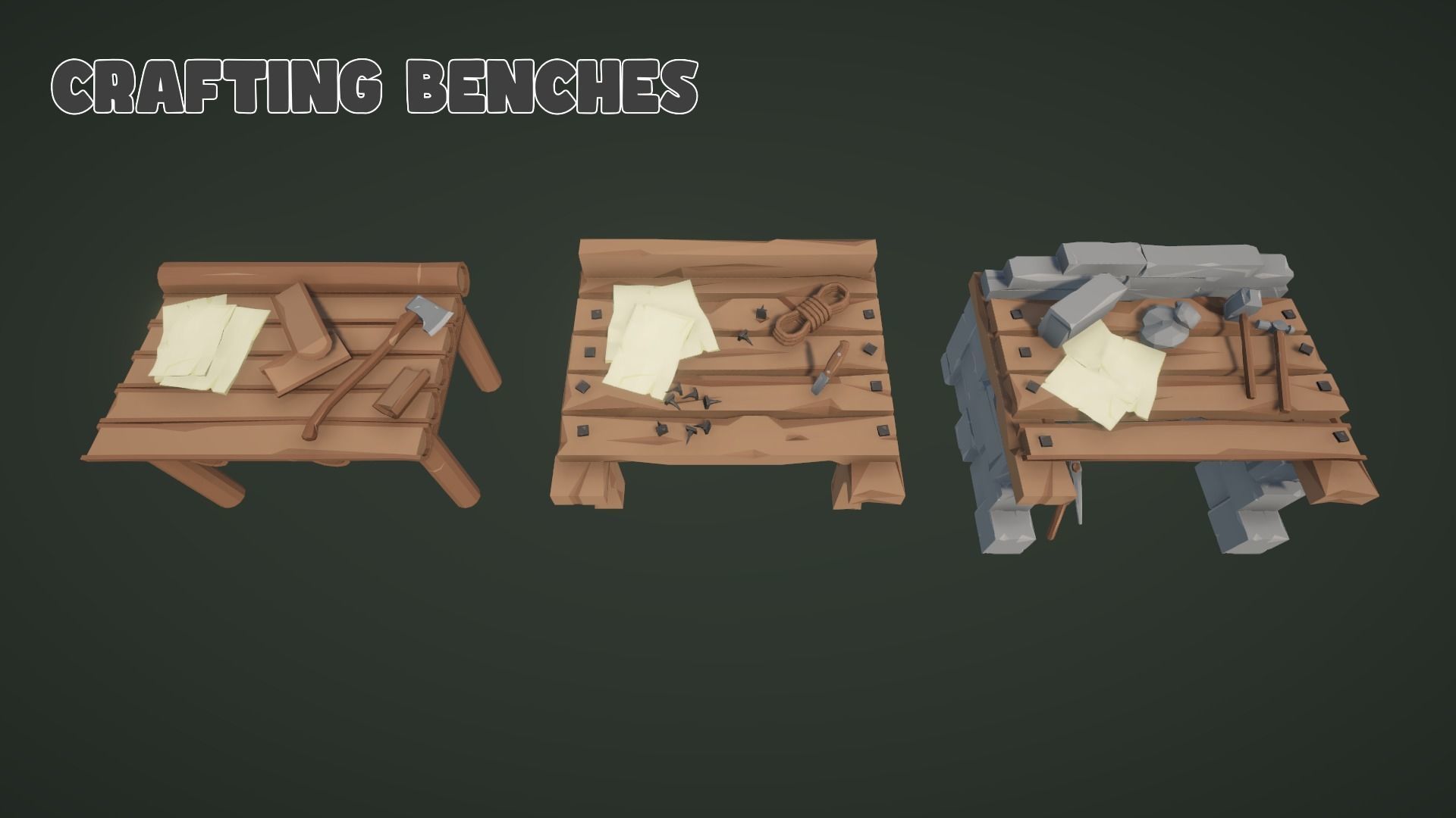 Low World - Survival Game Kit Low-poly 3D model_15