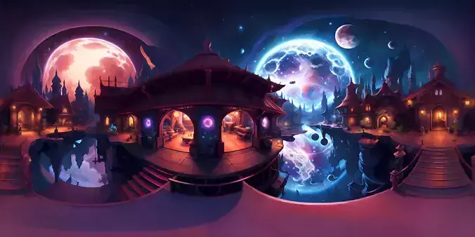 Free Skybox magical night Free 3D model
