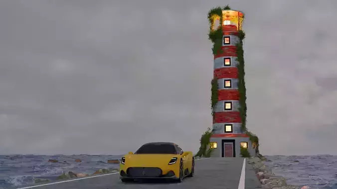 Lighthouse showroom 3D model Low-poly 3D model