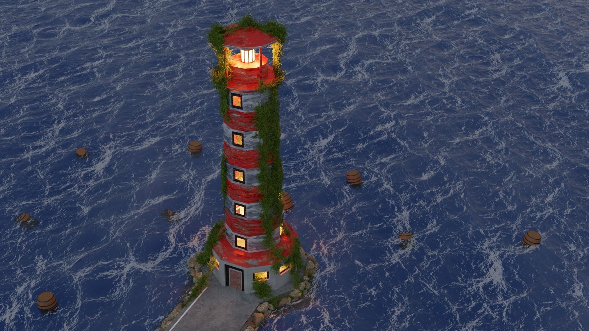 Lighthouse showroom 3D model Low-poly 3D model_1