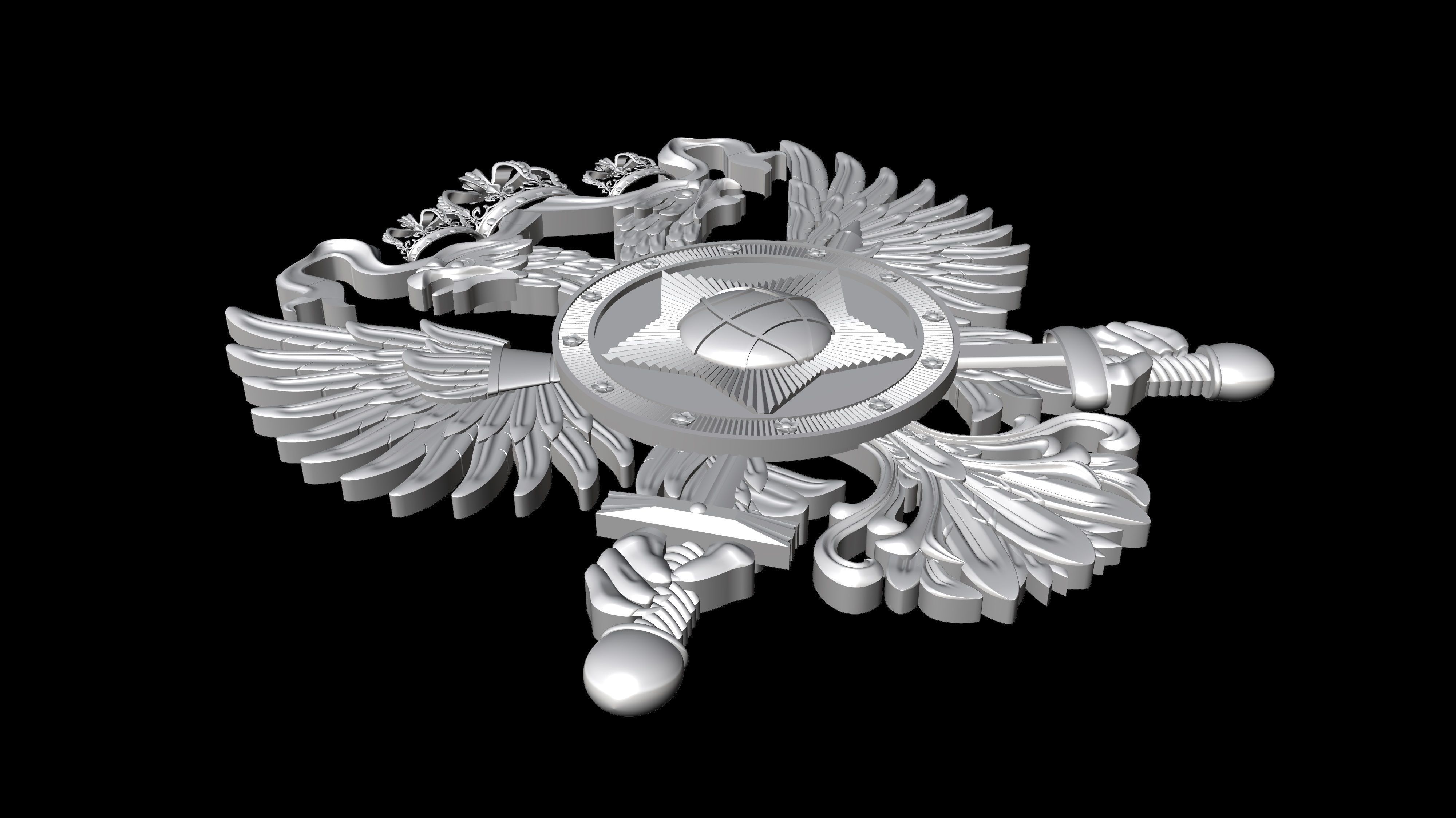 Coat of arms high Resolution 3D file ready for CNC machining 3D model_1