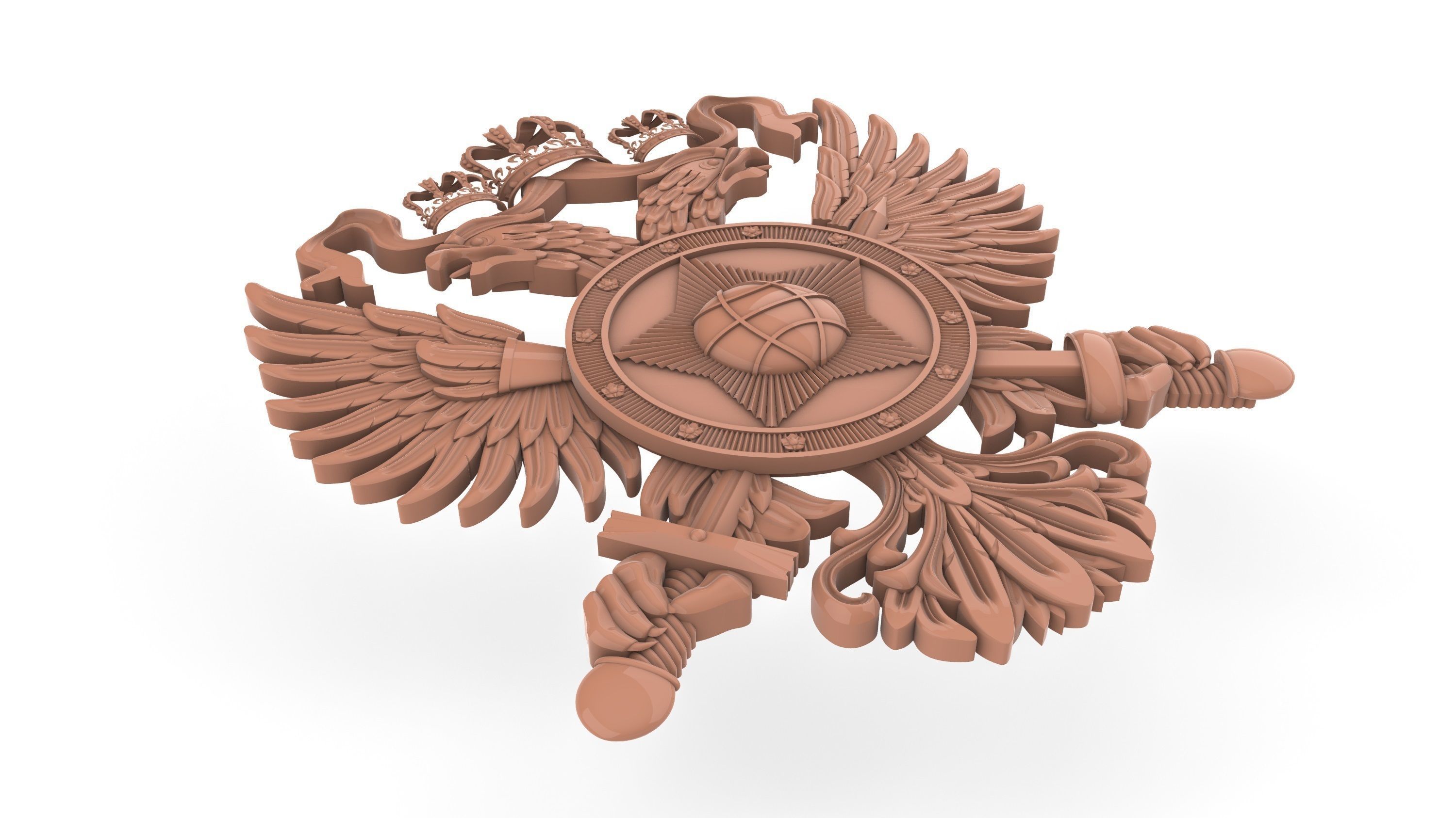 Coat of arms high Resolution 3D file ready for CNC machining 3D model_7