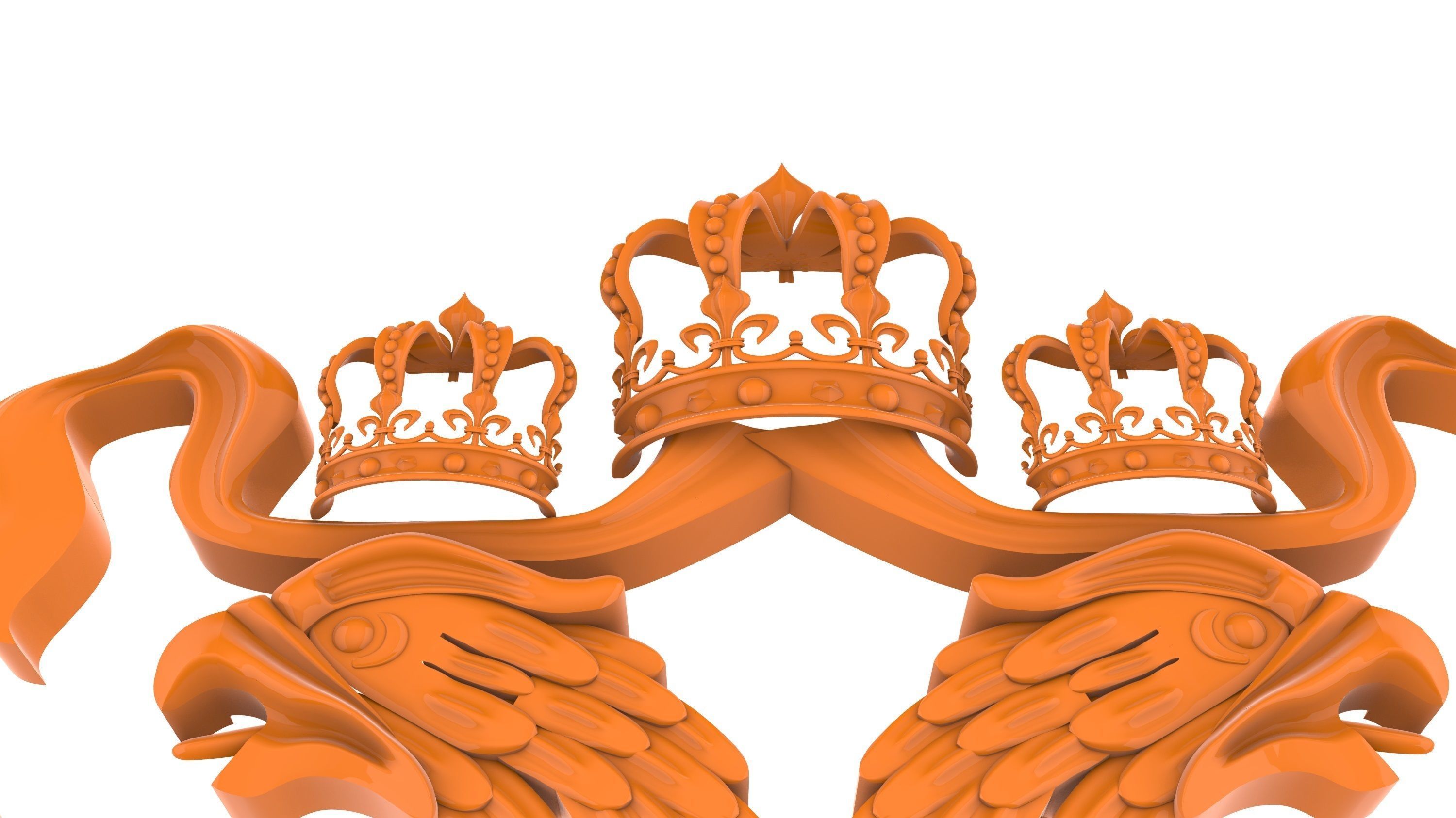 Coat of arms high Resolution 3D file ready for CNC machining 3D model_8
