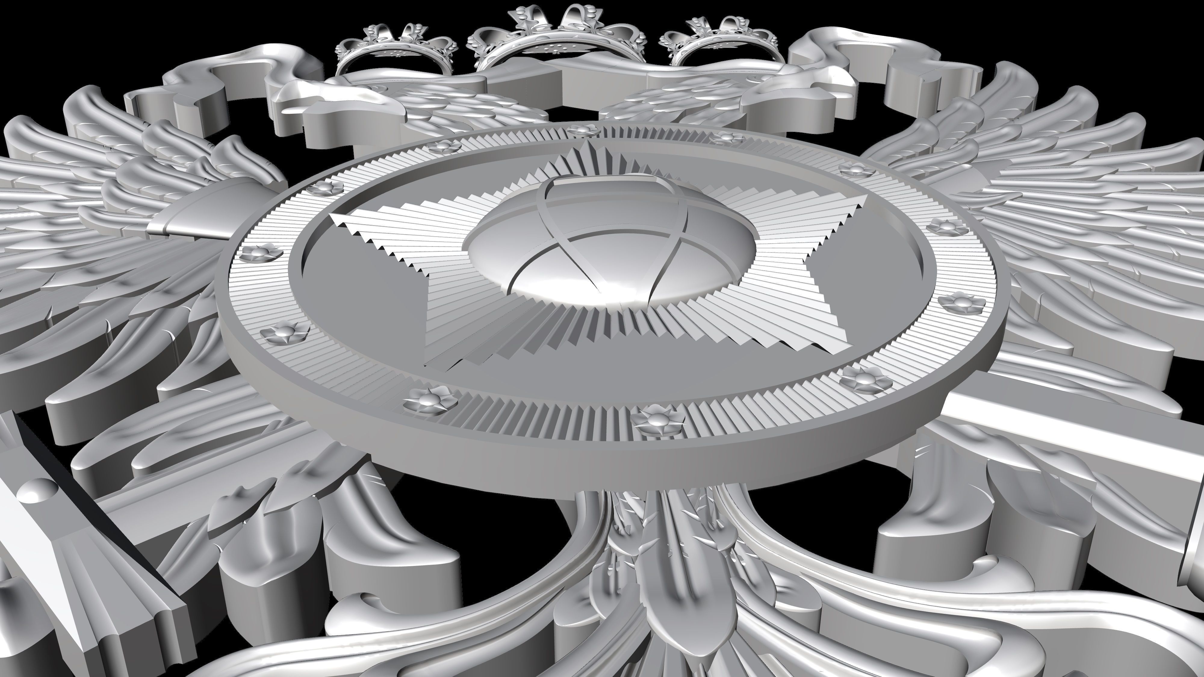 Coat of arms high Resolution 3D file ready for CNC machining 3D model_2